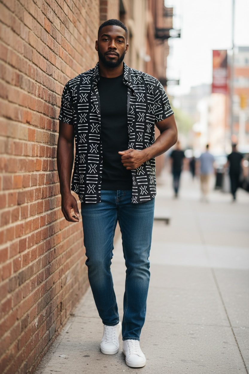 African Print Kabelo Short Sleeve Shirt