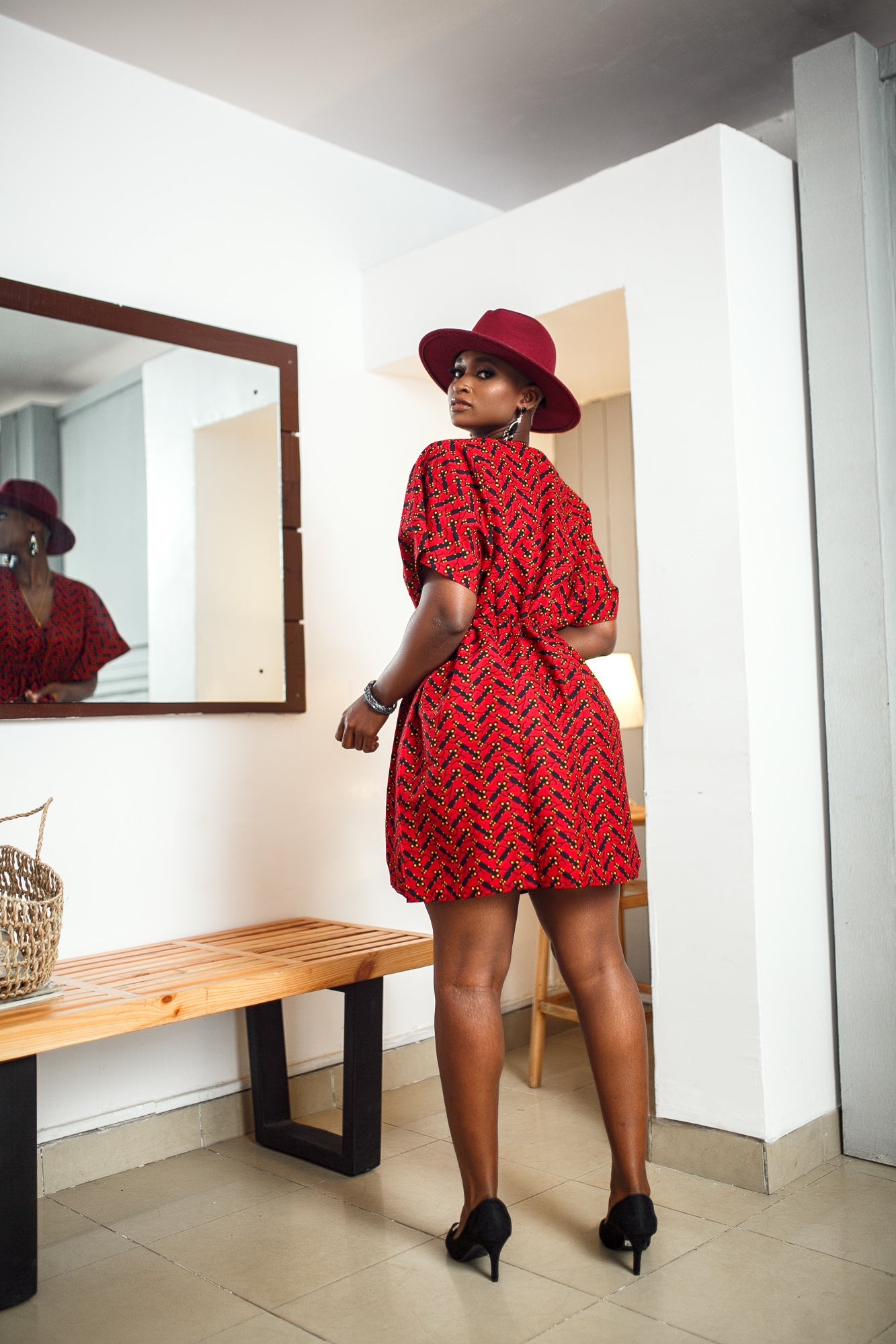 Indo Dashiki Dress Red