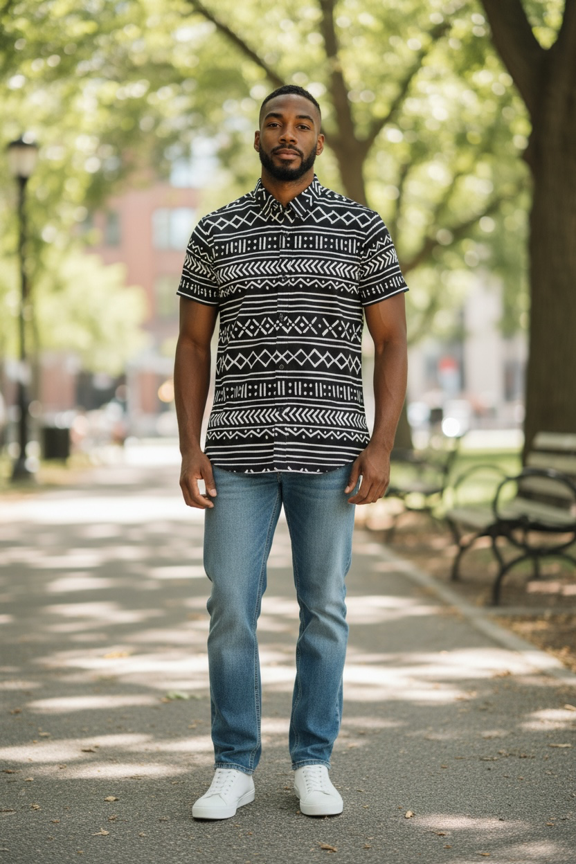 African Print Cayman Short Sleeve Shirt