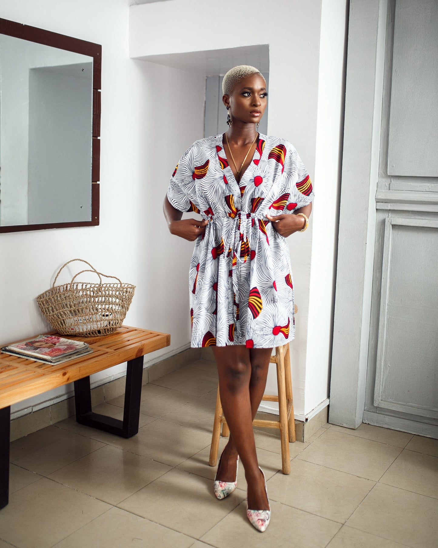 Indo Dashiki Dress White