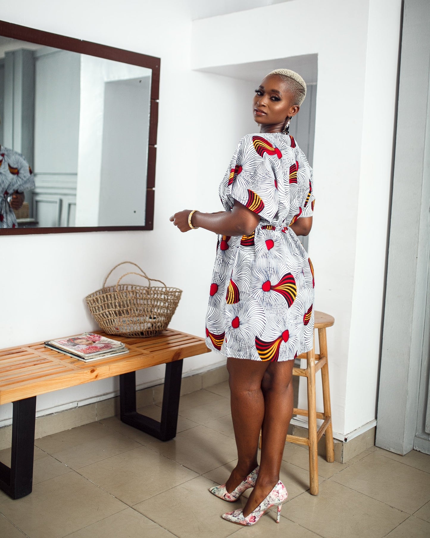 Indo Dashiki Dress White