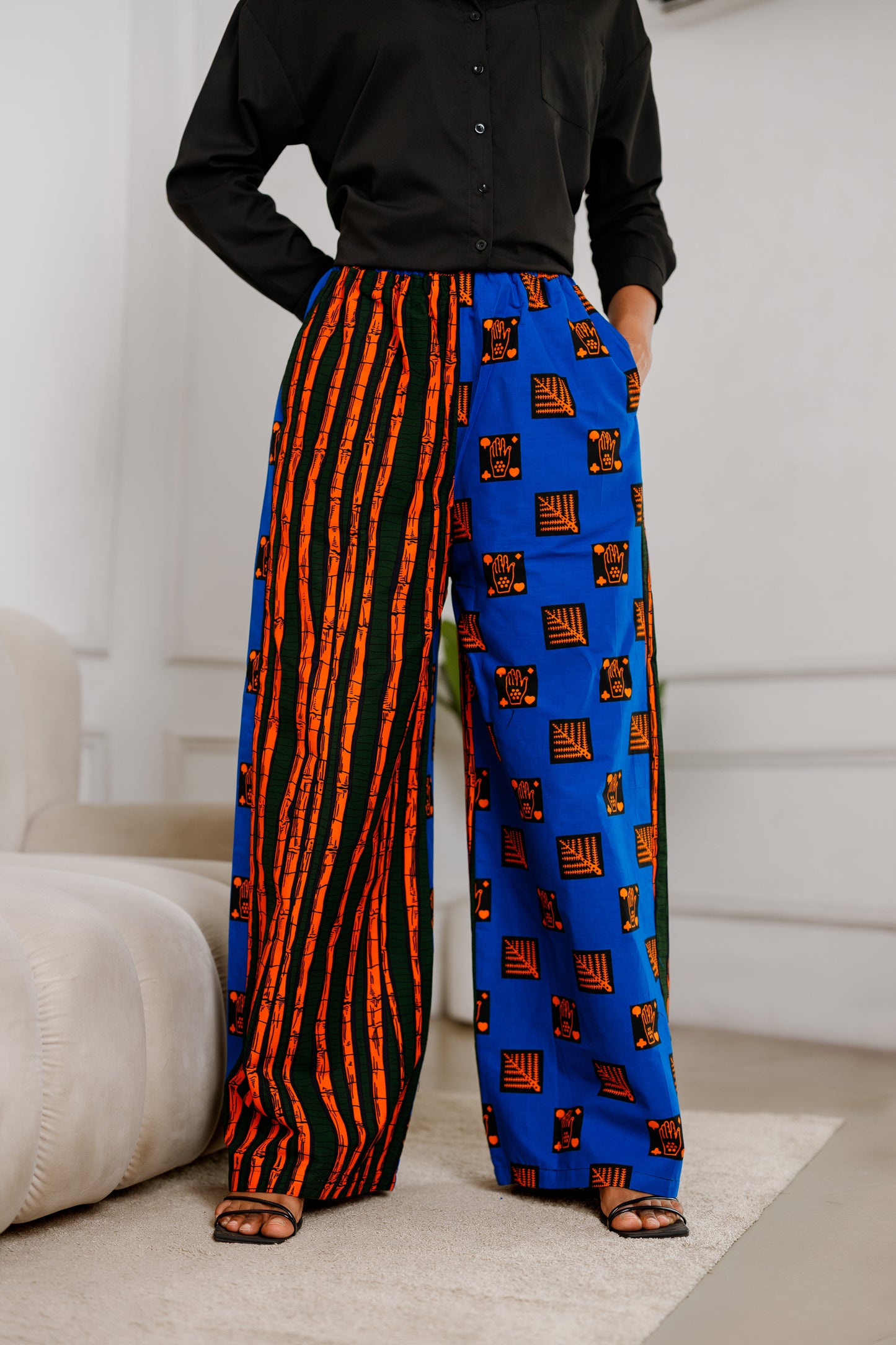 Nonye Loose Fit Basic Wide Leg Trousers