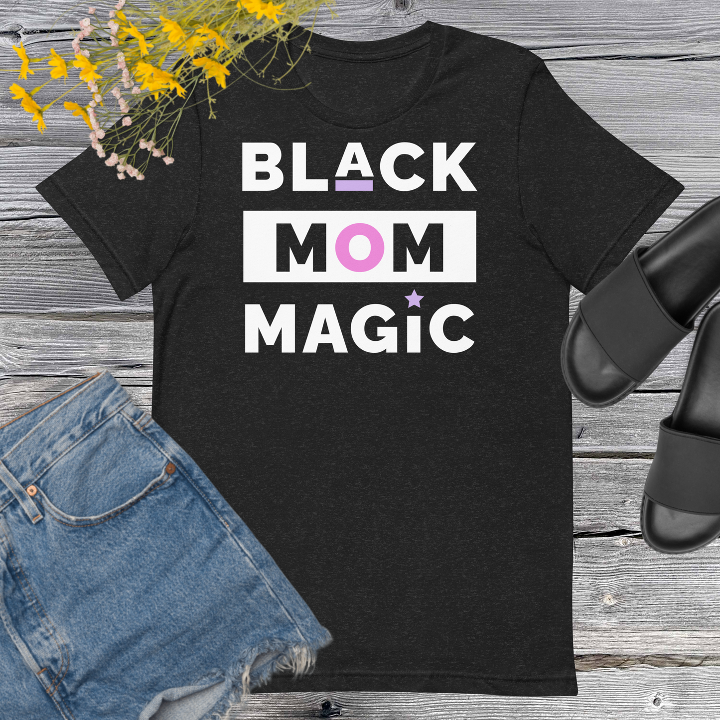 Black Mom Magic Black Crew T-Shirt