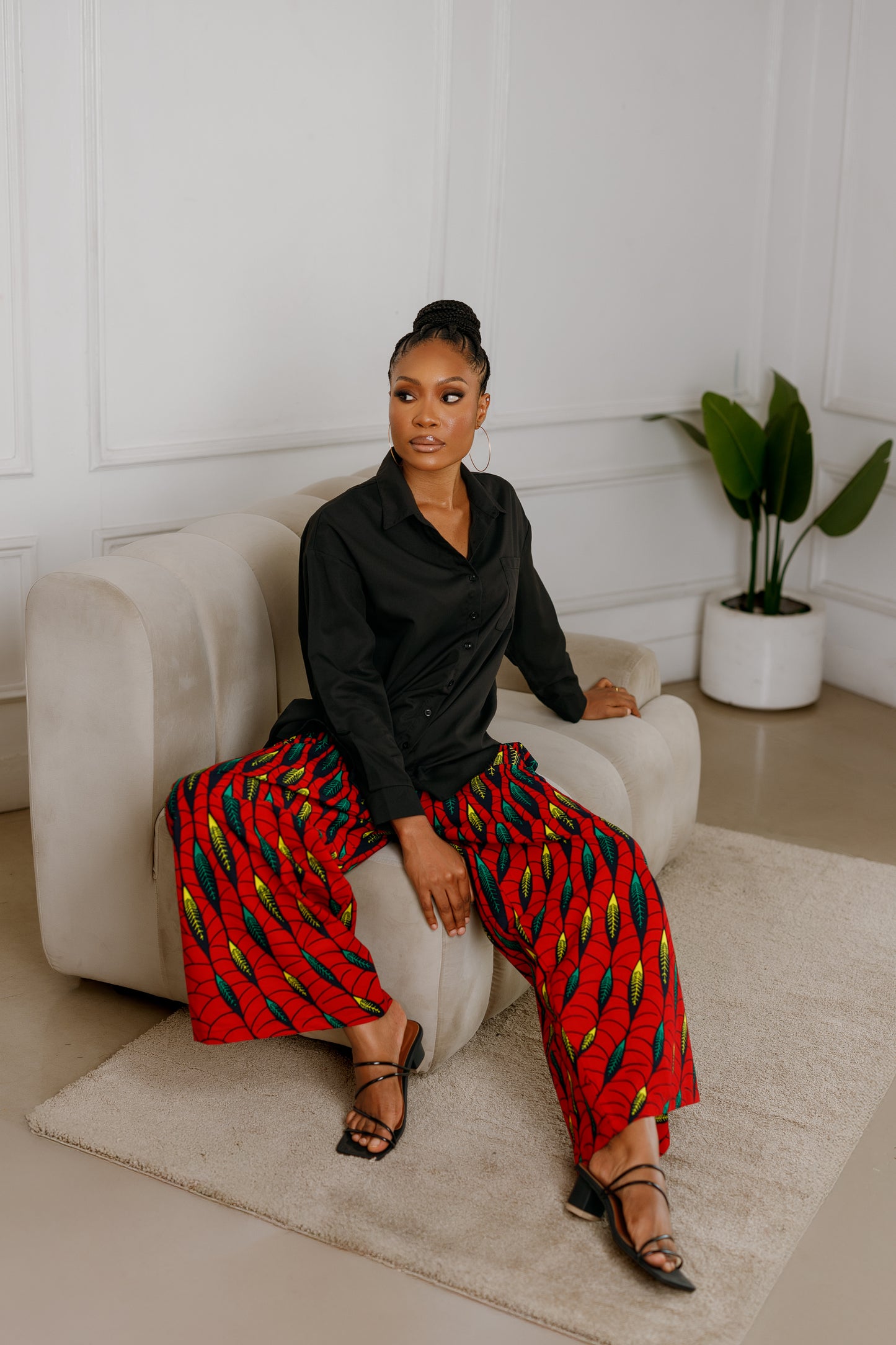 Zyla Loose Fit Basic Wide Leg Trousers