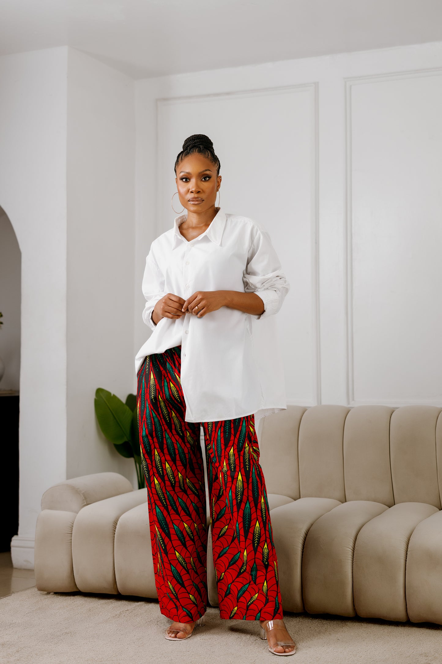 Zyla Loose Fit Basic Wide Leg Trousers