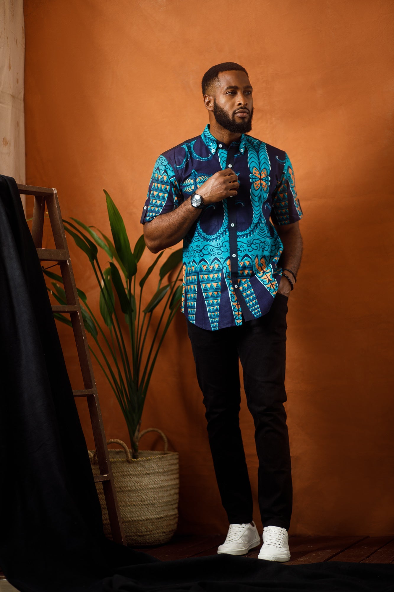 DEMBE SHORT SLEEVE AFRICAN PRINT SHIRT