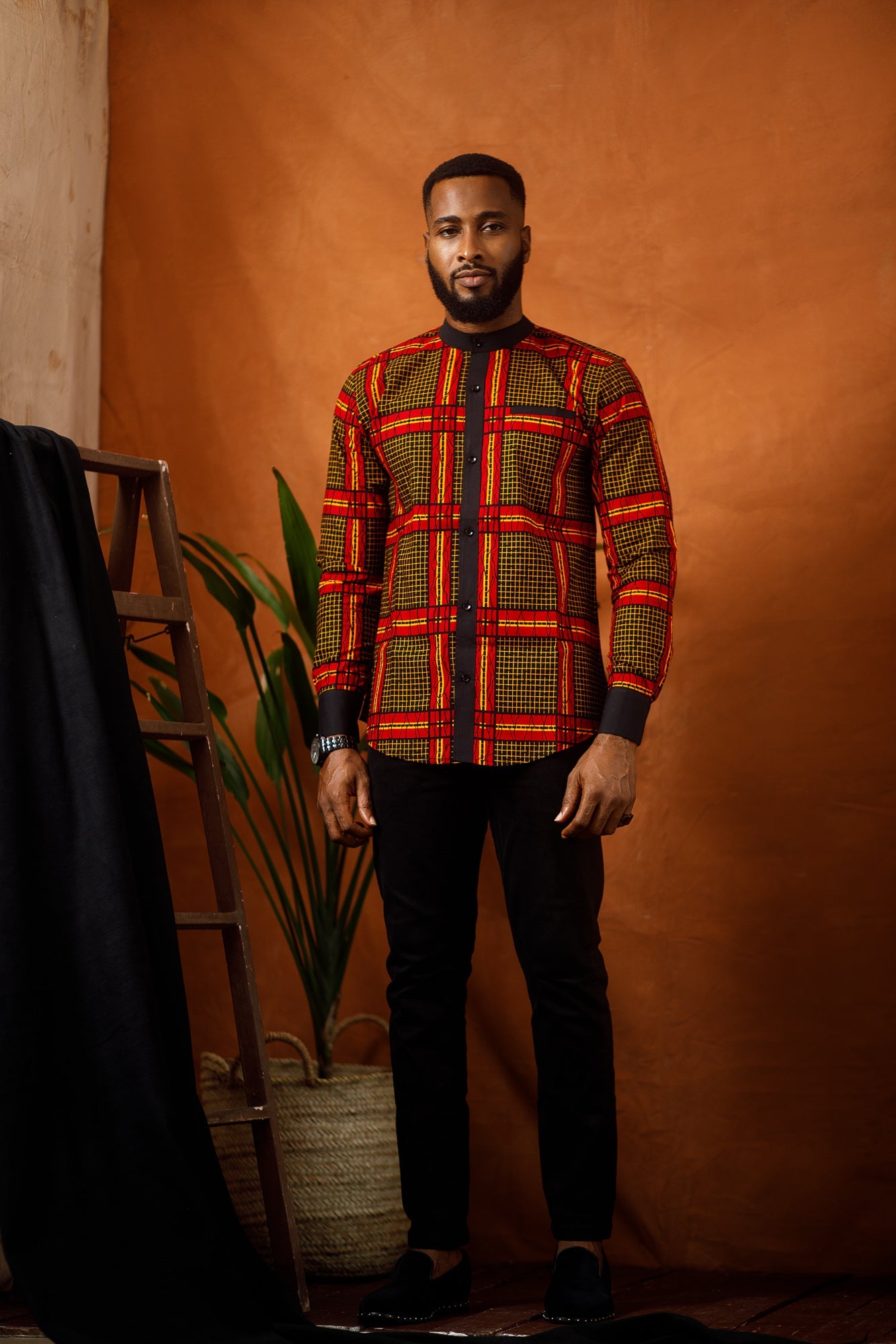 BARKE LONG SLEEVE AFRICAN PRINT SHIRT