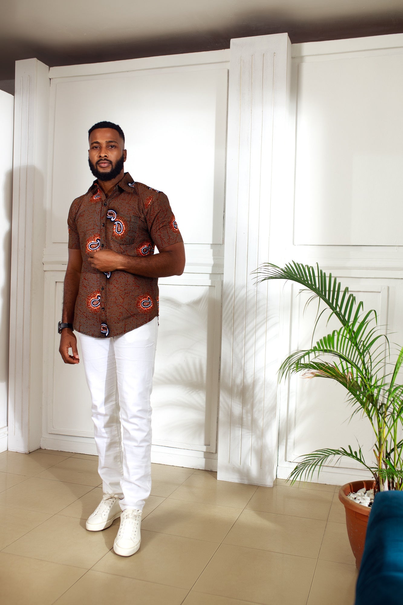 African Print Osiris Short Sleeve Shirt