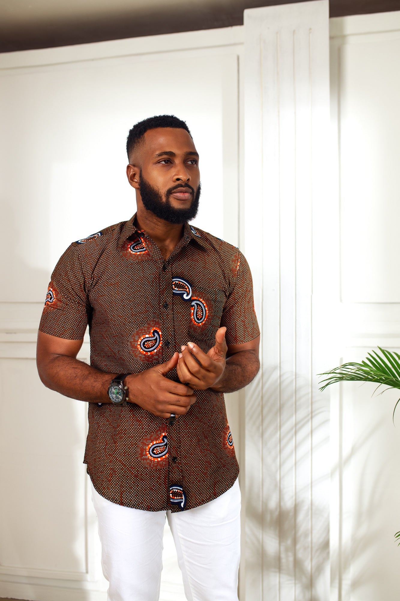 African Print Osiris Short Sleeve Shirt