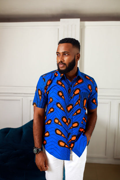 African Print Kahale Short Sleeve Shirt