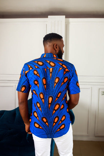 African Print Kahale Short Sleeve Shirt