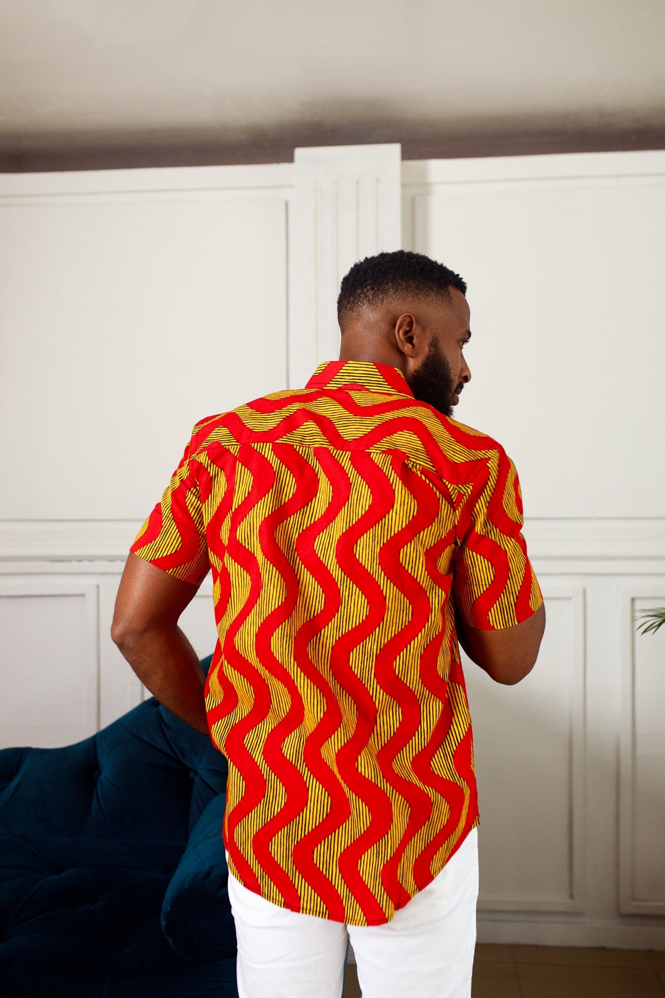 African Print Dawud Short Sleeve Shirt