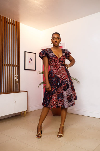 African Print Jendayi Wrap Dress