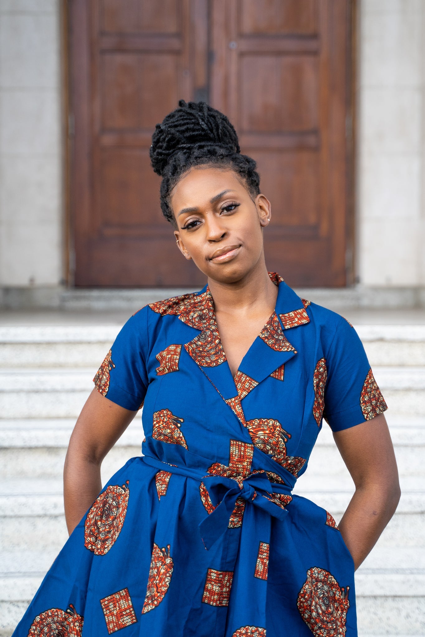 African Print Niyah Wrap Dress M
