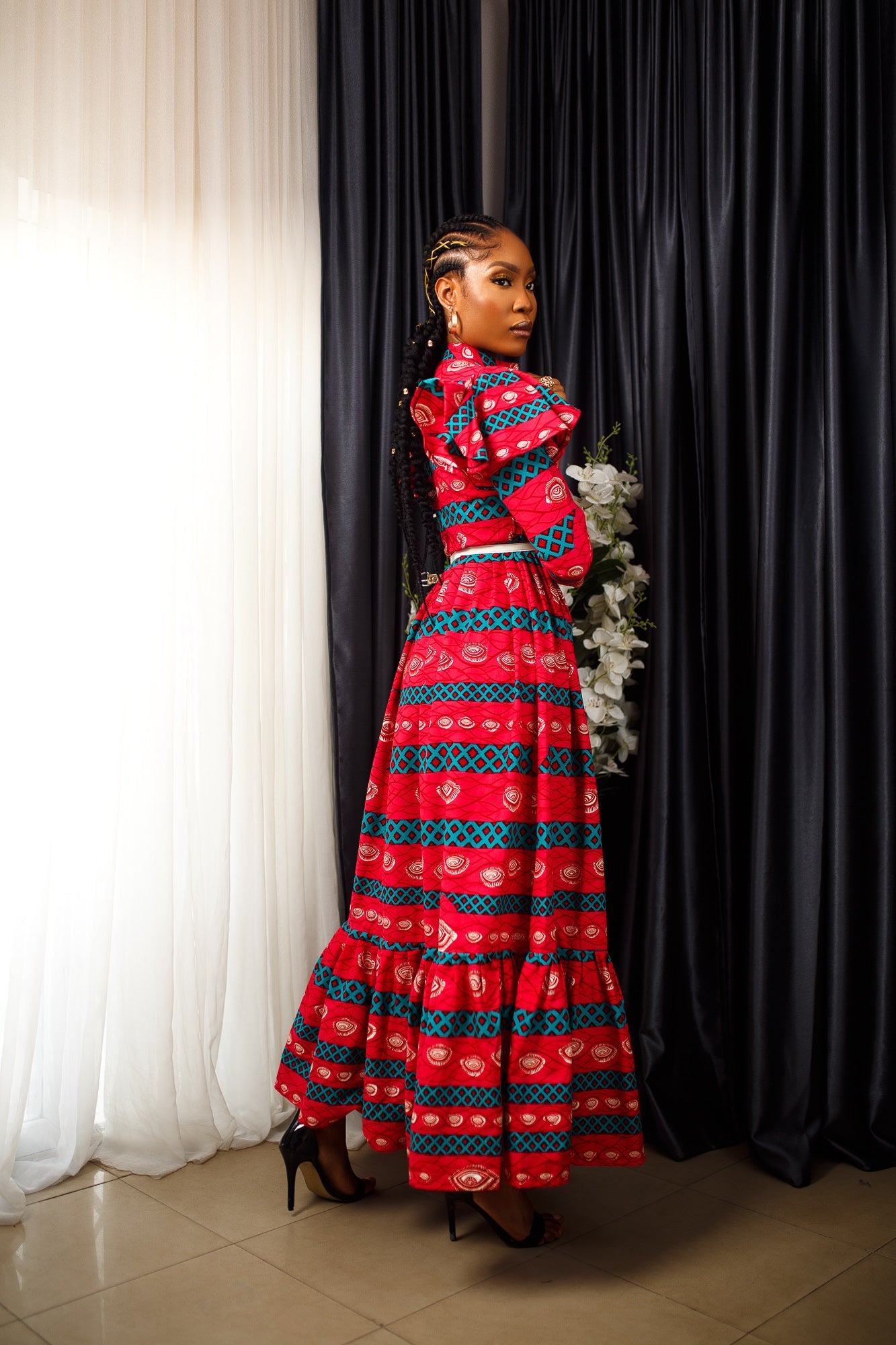 Black african print sales dress